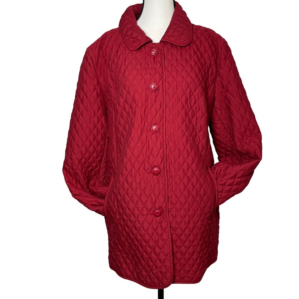 Marvin Richards Chore Barn Coat Jacket Womens L Quilted Button Front Lightweight